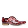 Rode veterschoenen met croco print