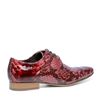 Rode veterschoenen met croco print