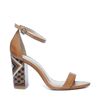 Sandalen met hak cognac