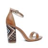 Sandalen met hak cognac