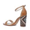 Sandalen met hak cognac