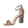 Sandalen met hak cognac