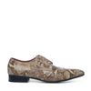Taupe snakeskin veterschoenen