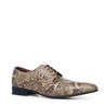 Taupe snakeskin veterschoenen