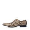 Taupe snakeskin veterschoenen