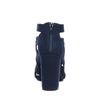 Donkerblauwe opengewerkte pumps met peeptoe
