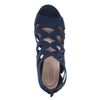 Donkerblauwe opengewerkte pumps met peeptoe