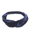 Donkerblauwe velvet haarband