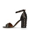 Zwarte sandalen met hak met studs