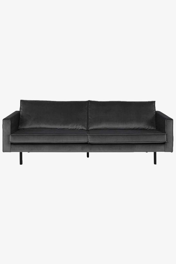 Sissy-Boy Amsterdam velvet bank 3-zits antraciet unisex grijs Onesize