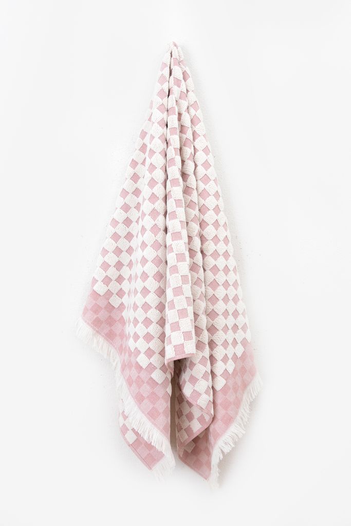 Sissy-Boy Lichtroze Geblokte Handdoek