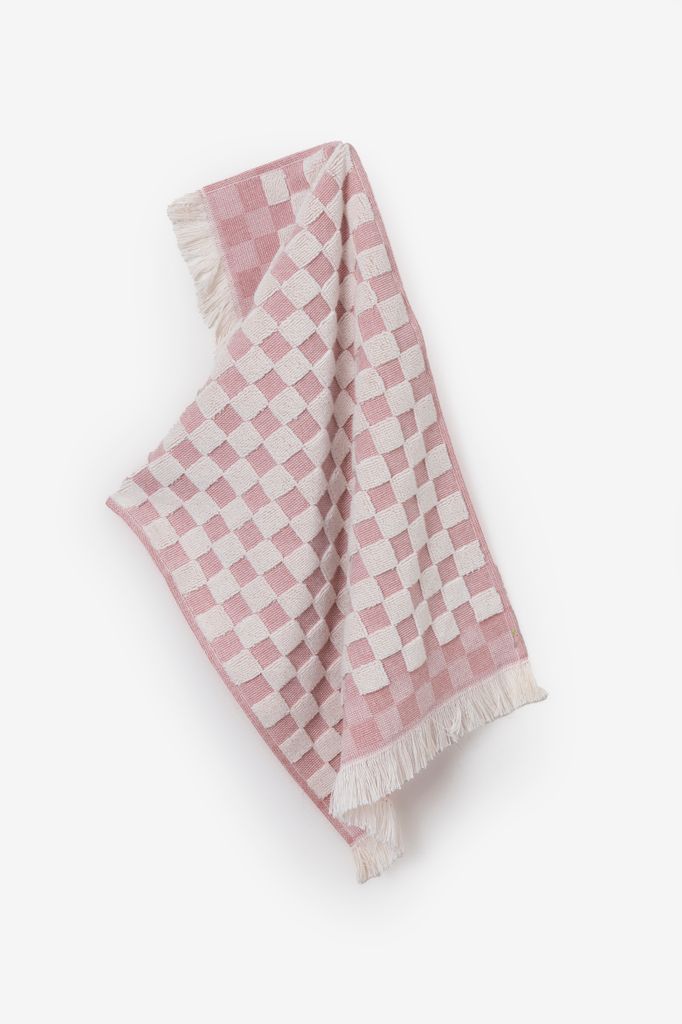 Sissy-Boy Lichtroze Geblokte Gastendoek