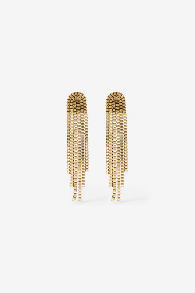 Sissy-Boy Gold Plated Lange Schakel Oorbellen
