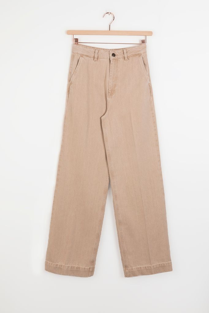 Sissy-Boy Beige High Waist Wide Leg Jeans