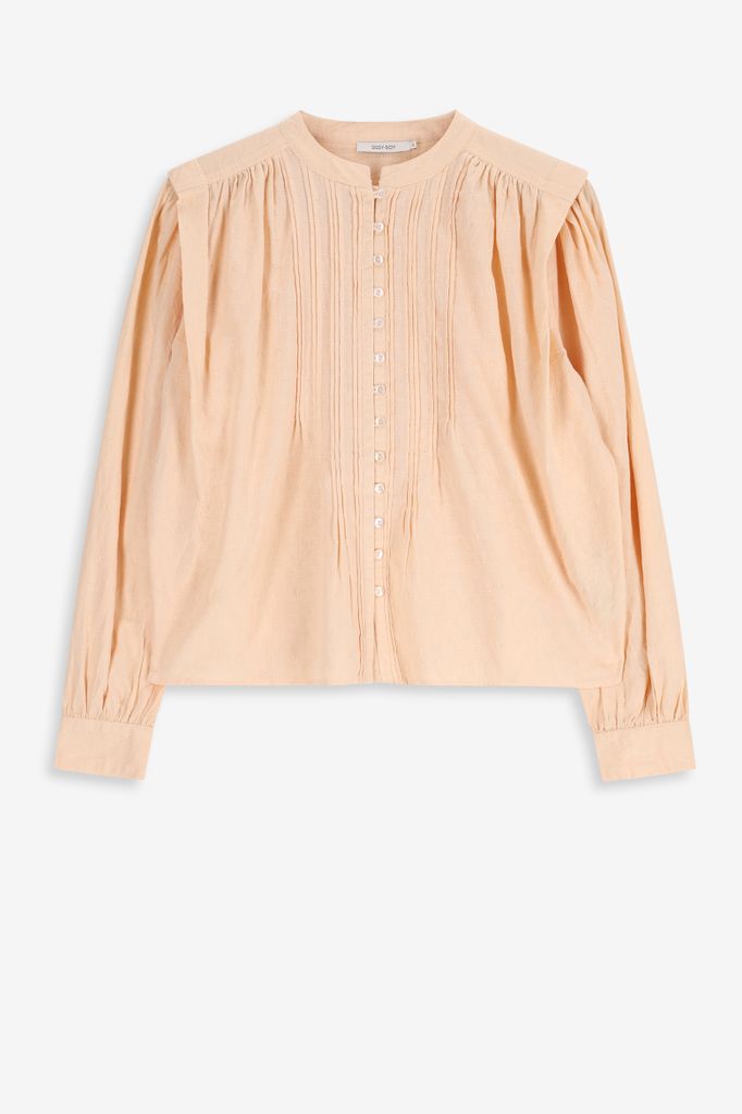Sissy-Boy Lichtoranje Blouse Met Pintuck Details