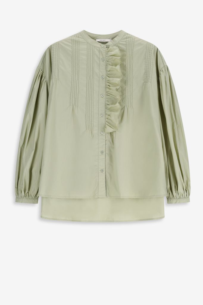 Sissy-Boy Lichtgroene Blouse Met Borduurwerk