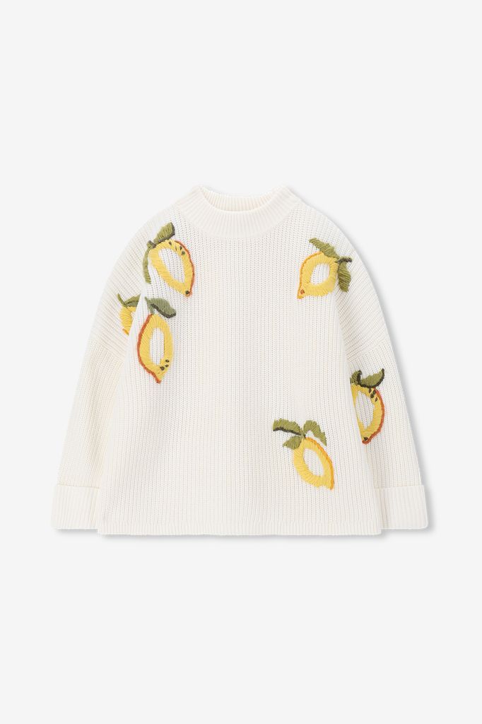 Sissy-Boy Witte Gebreide Trui Met Embroidery