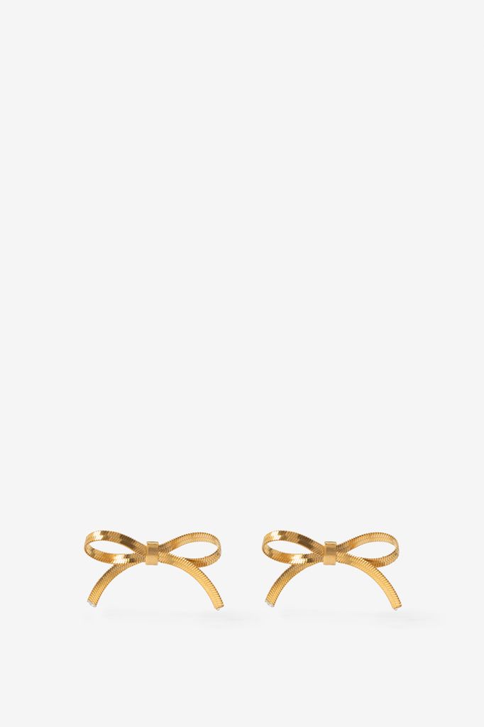 Sissy-Boy Gold Plated Stud Oorbellen Met Strikjes