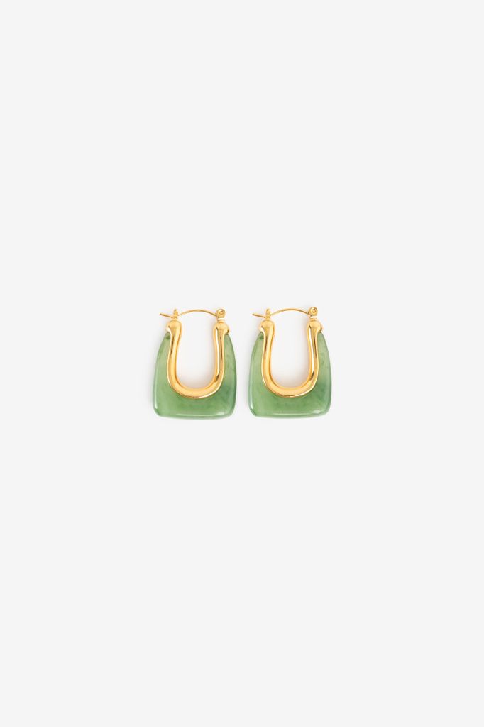 Sissy-Boy Groene Ovalen Resin Oorbellen