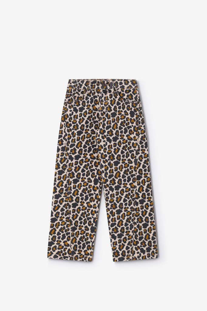 Sissy-Boy Bruine Straight Leg Jeans Met Leopard Print