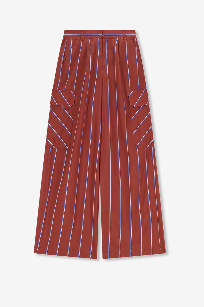 Sissy-Boy Bruine Gestreepte High Waist Wide Leg Broek