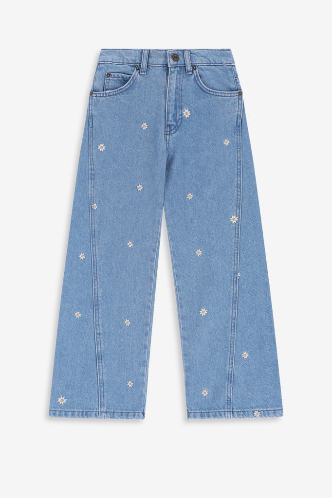 Sissy-Boy Blauwe Wide Leg Jeans Met Embroidery