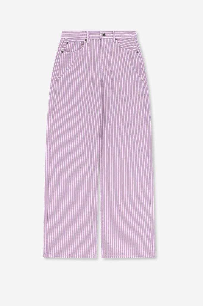Sissy-Boy Lichtpaarse Mid Waist Wide Leg Jeans Met Strepen