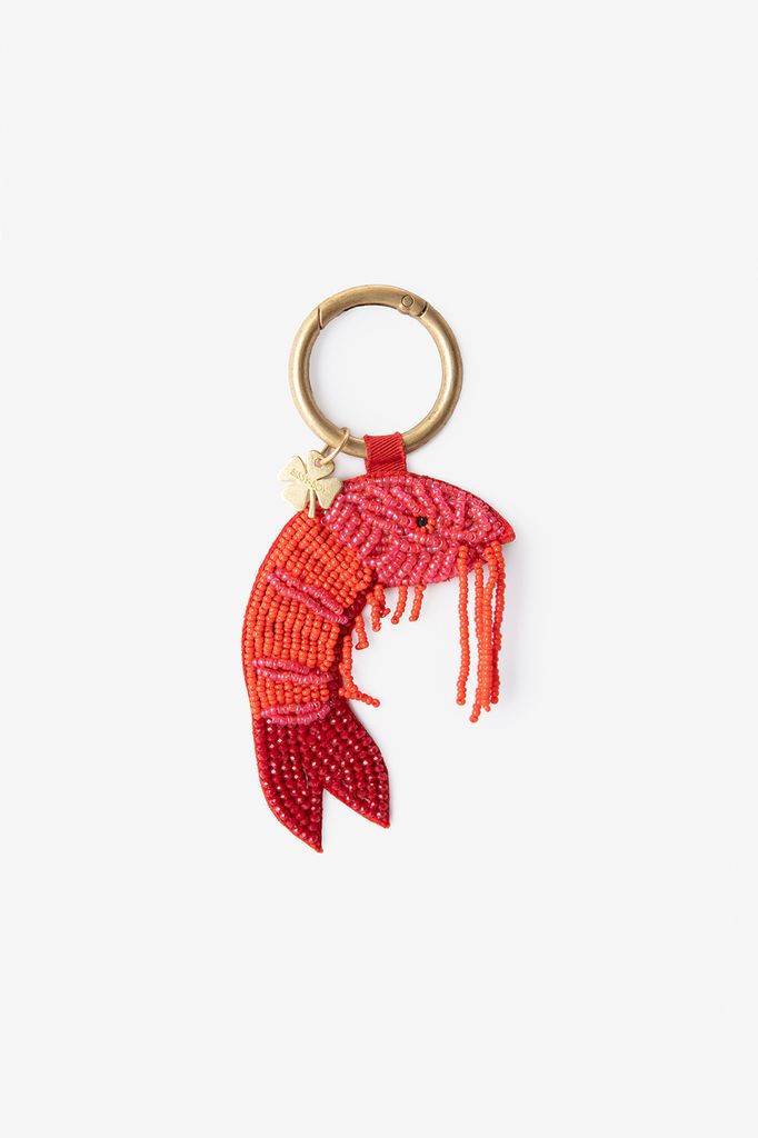 Sissy-Boy Roze Bag Charm Met Garnaal
