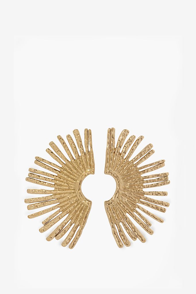 Sissy-Boy Gold Plated Oorbellen Met Halve Zon