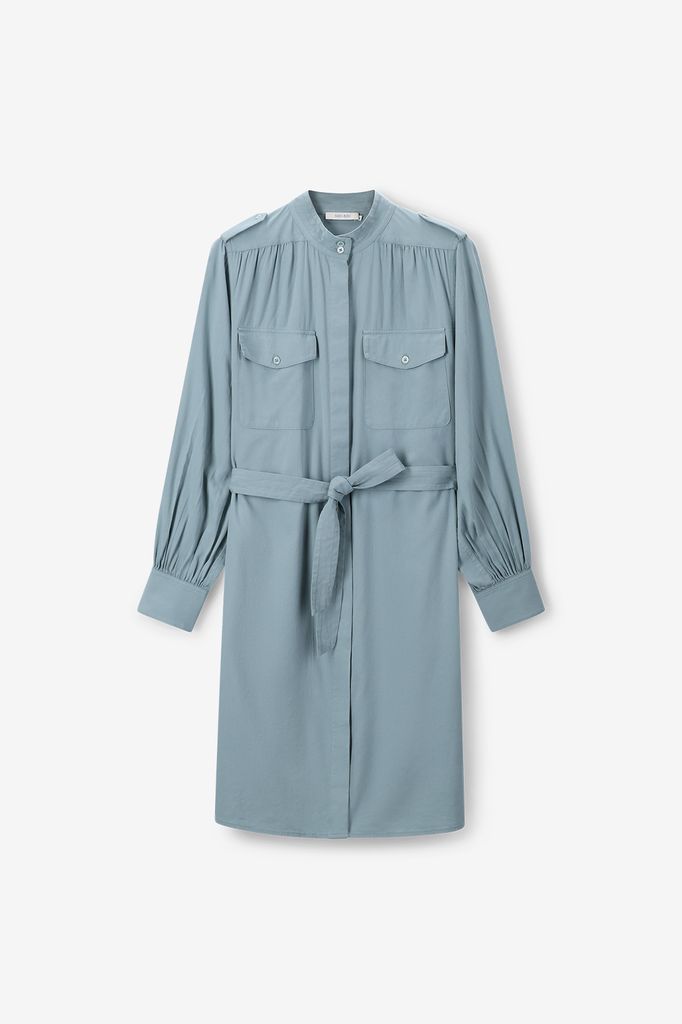 Sissy-Boy Blauwe Midi Jurk Met Ceintuur