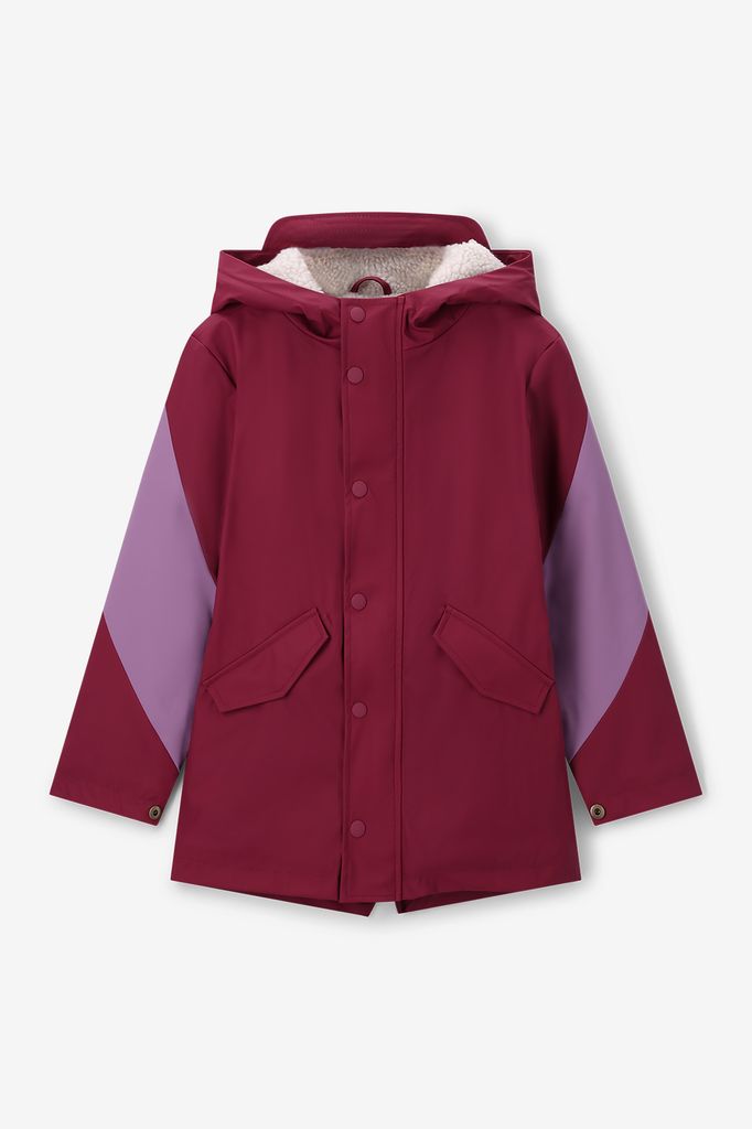 Sissy-Boy Donkerrode Lange Regenjas Met Colourblock