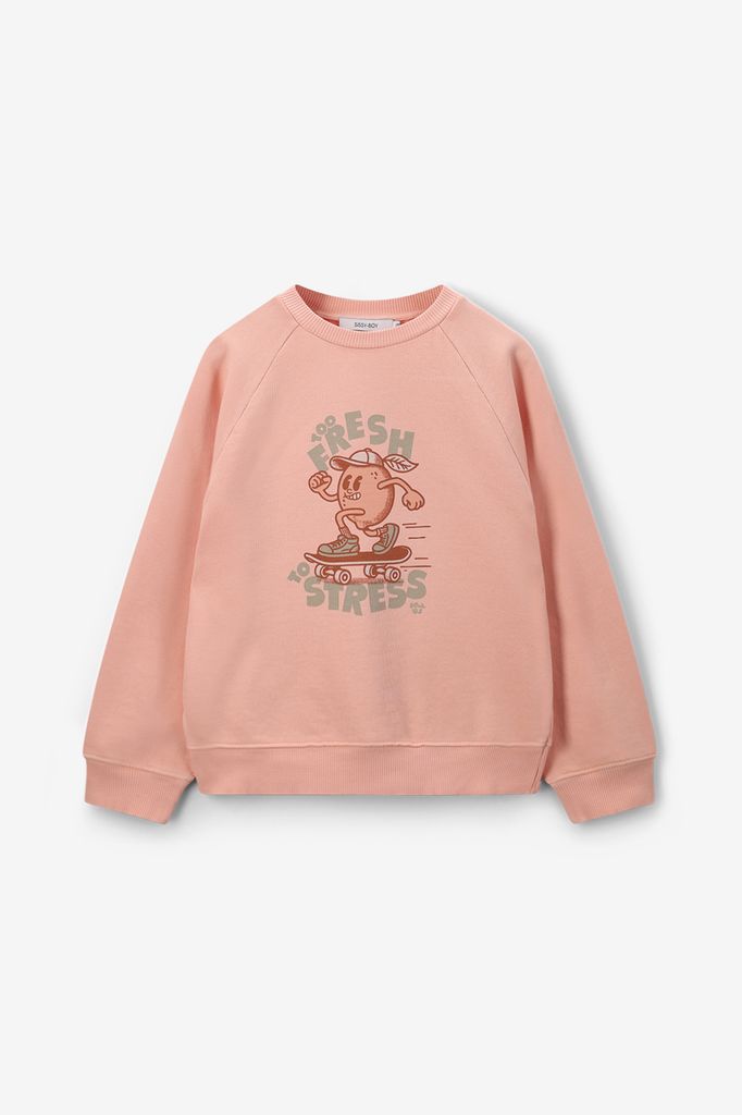 Sissy-Boy Lichtoranje Sweater Met Print