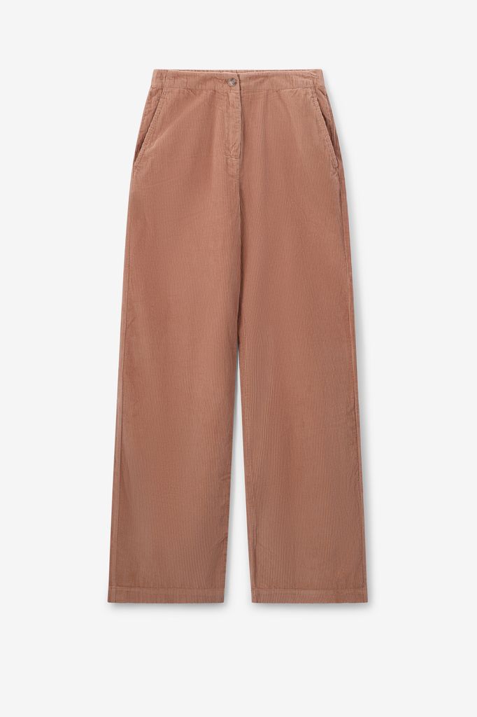 Sissy-Boy Bruine High Waist Wide Leg Corduroy Broek