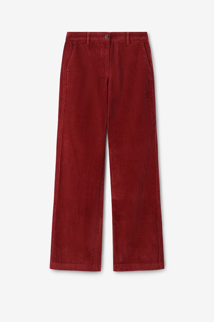 Sissy-Boy Donkerrode Straight Leg Corduroy Broek