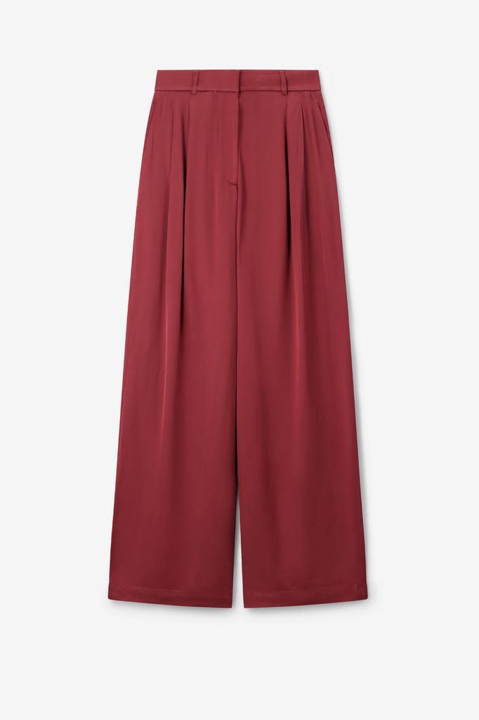 Sissy-Boy Rode High Waist Wide Leg Broek