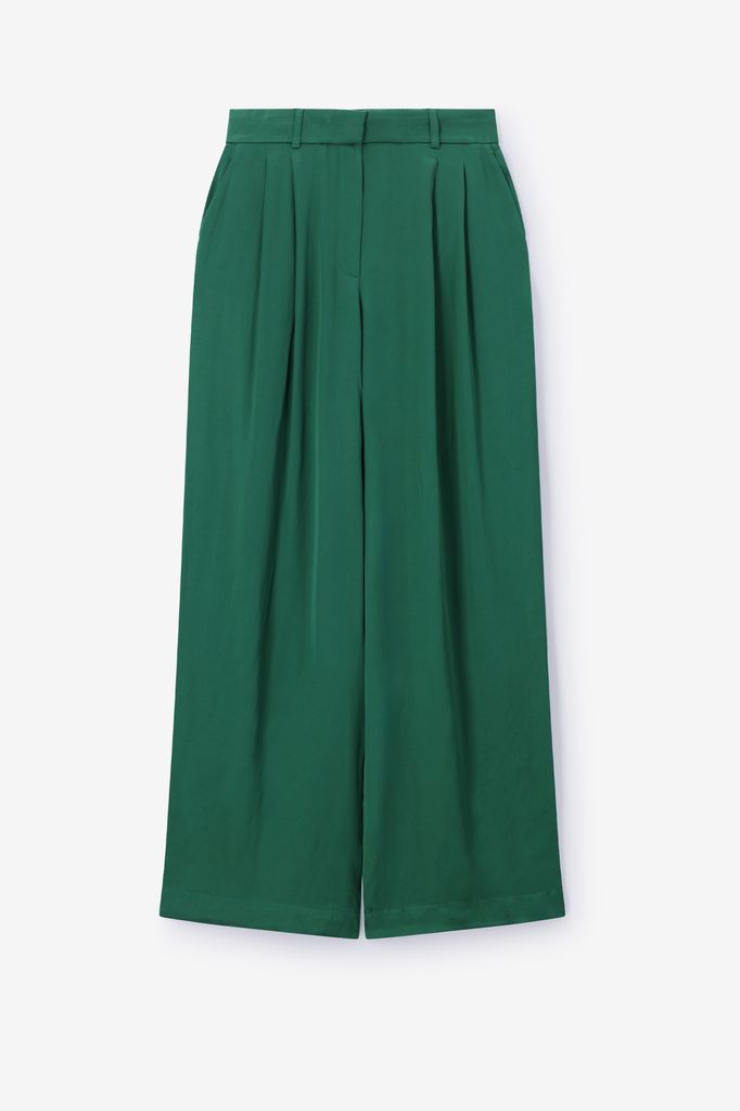 Sissy-Boy Groene High Waist Wide Leg Broek