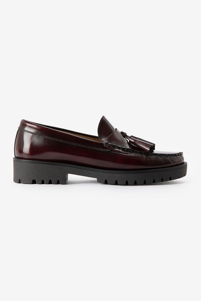 Sissy-Boy Donkerrode Leren Chunky Loafer