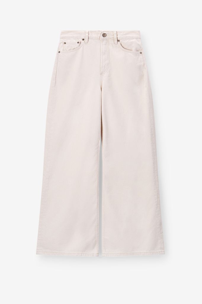 Sissy-Boy Witte High Waist Wide Leg Jeans