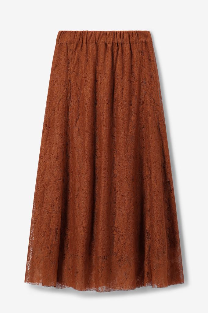 Sissy-Boy Bruine Kanten Maxi Rok thumbnail