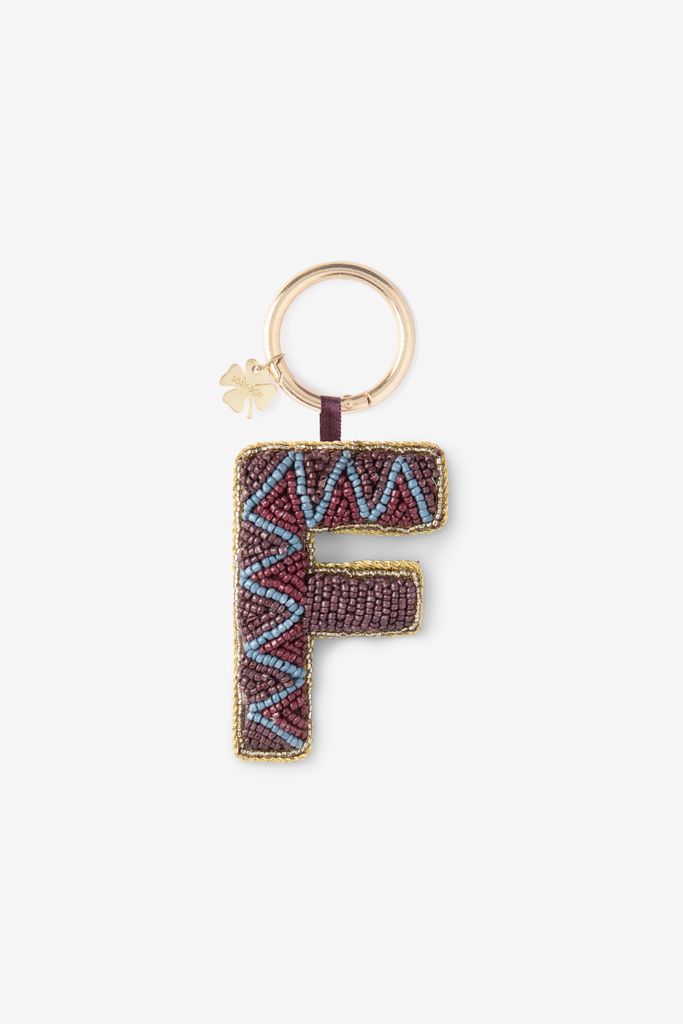 Sissy-Boy Donkerrode Bag Charm Letter F