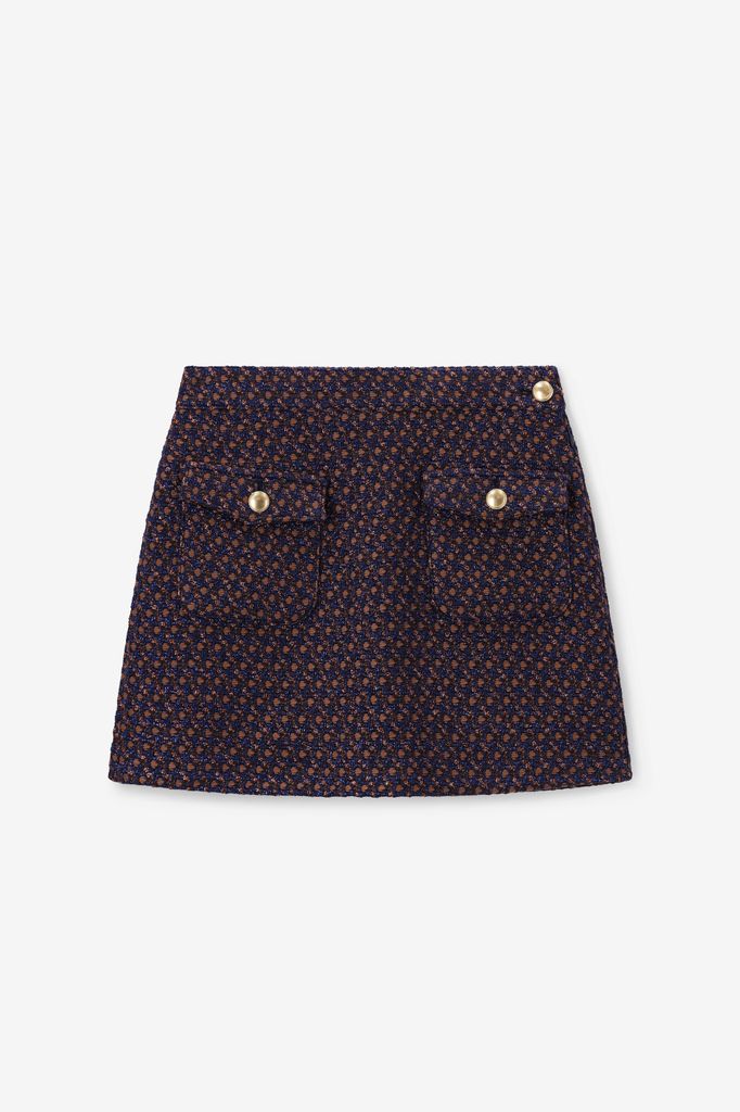 Sissy-Boy Donkerbruine Bouclé Rok