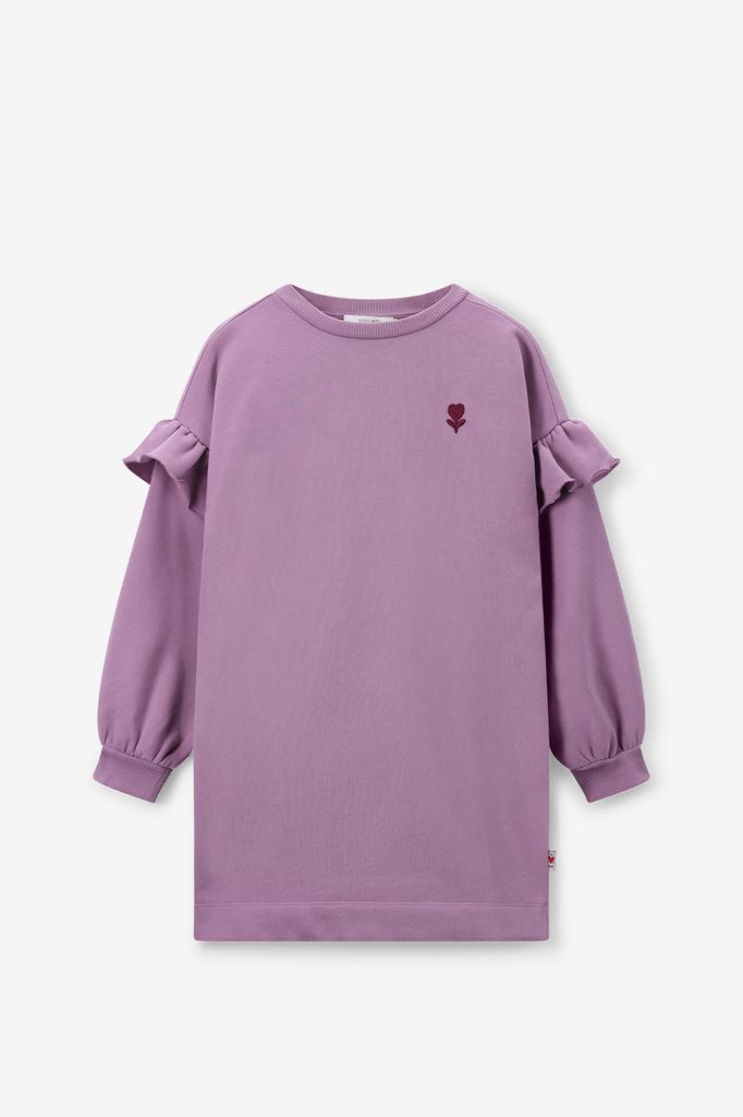 Lichtpaarse Sweatjurk Met Ruffles Van Sissy-Boy