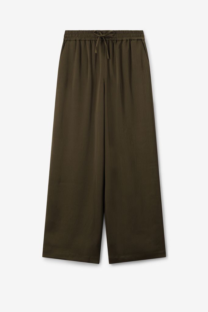 Sissy-Boy Donkergroene High Waist Wide Leg Broek