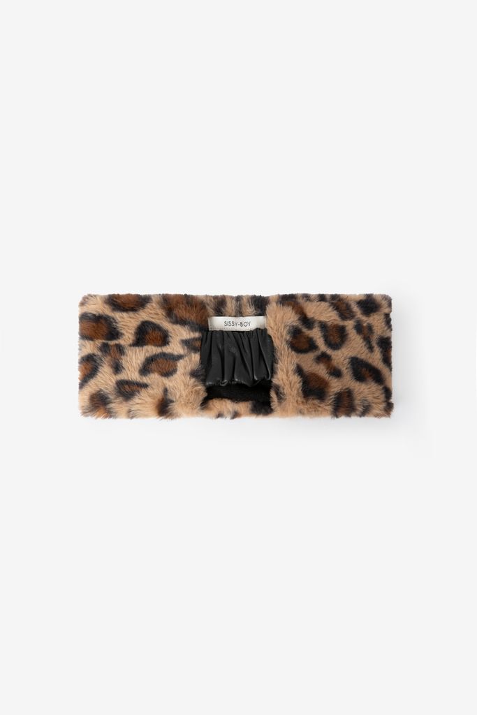 Sissy-Boy Bruine Faux Fur Haarband Leopard Print