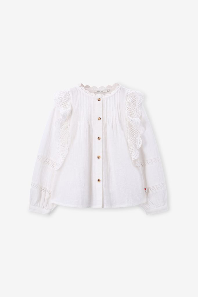 Sissy-Boy Witte Blouse Met Kant