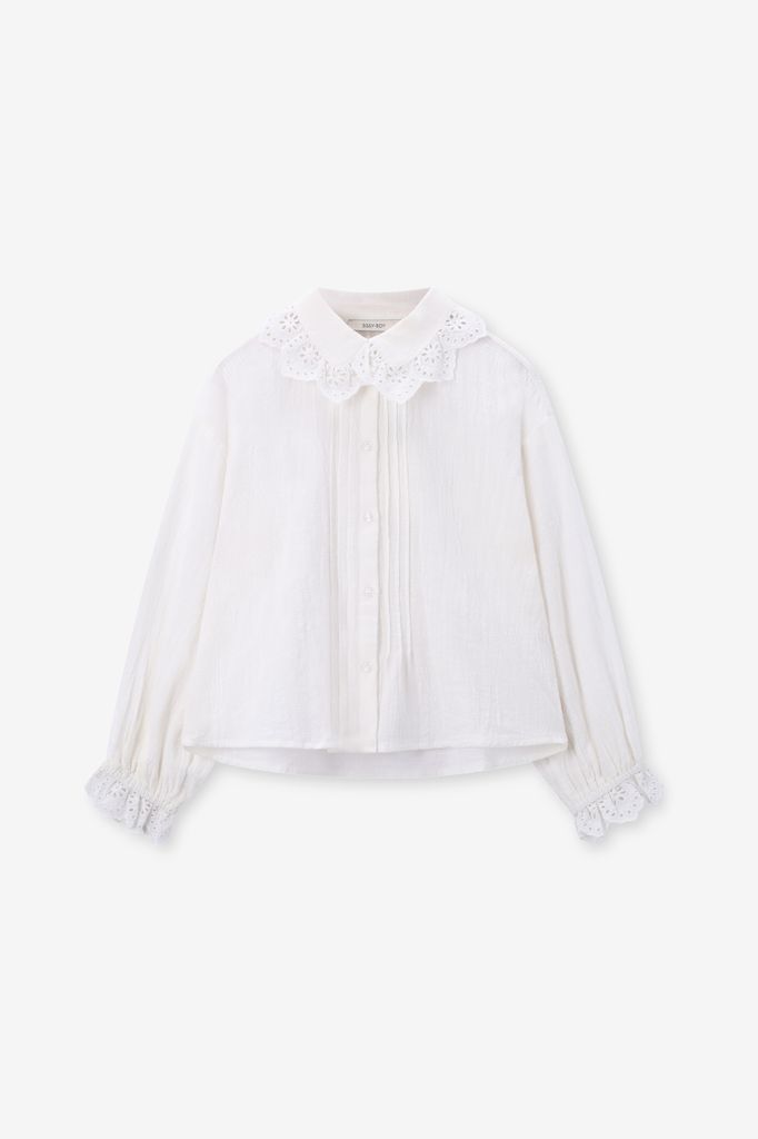 Sissy-Boy Witte Blouse Met Kanten Kraag