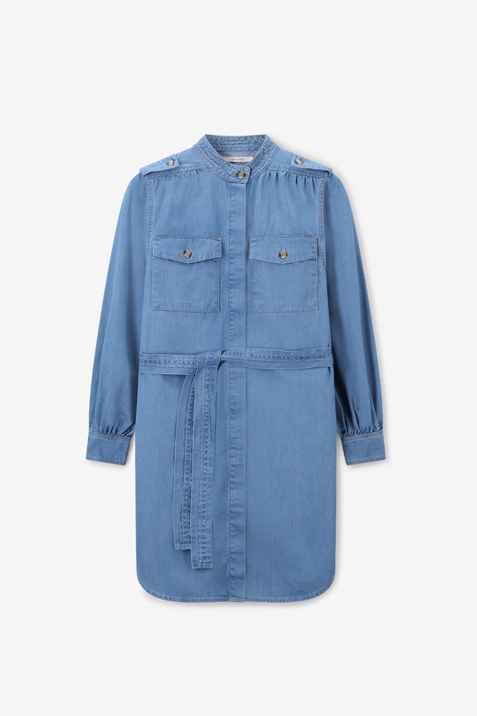 Sissy-Boy Blauwe Denim Midi Jurk
