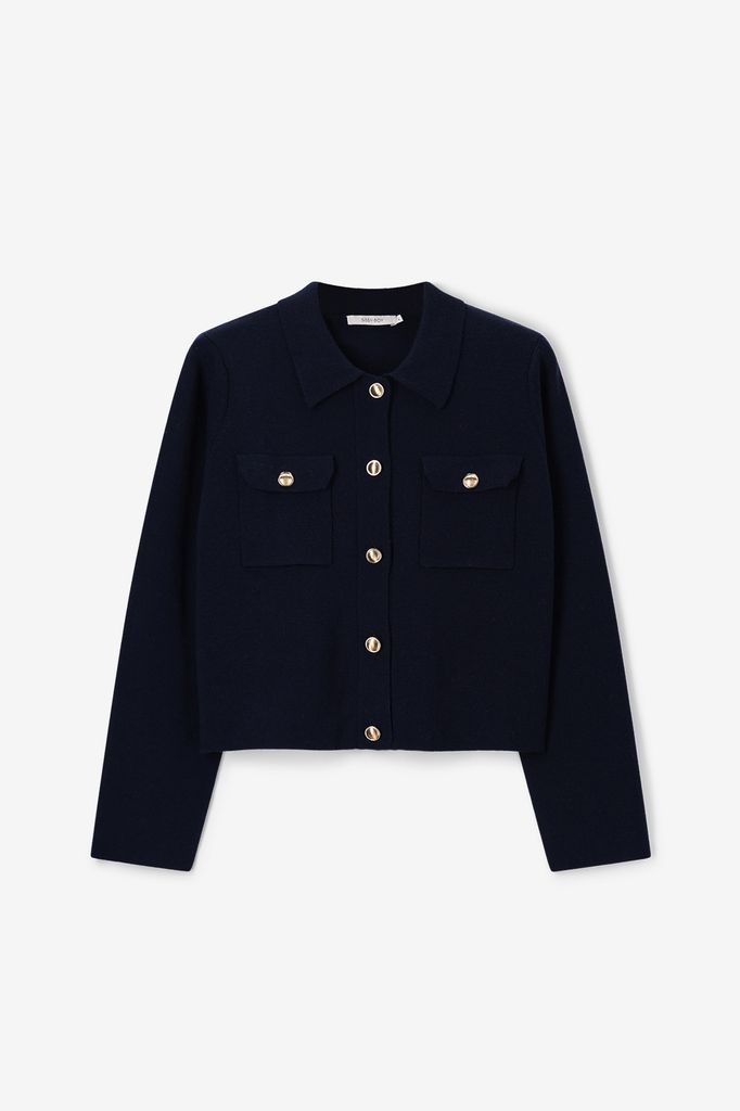 Sissy-Boy Donkerblauw Vest Met Gouden Knopen