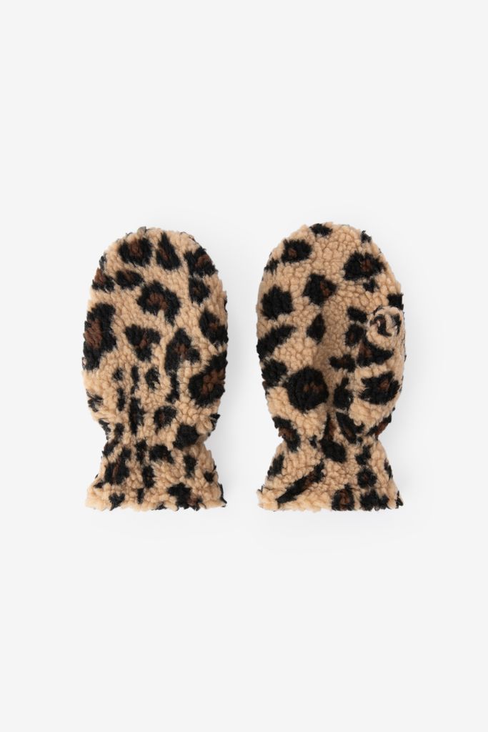 Sissy-Boy Bruine Teddy Wanten Met Leopard Print