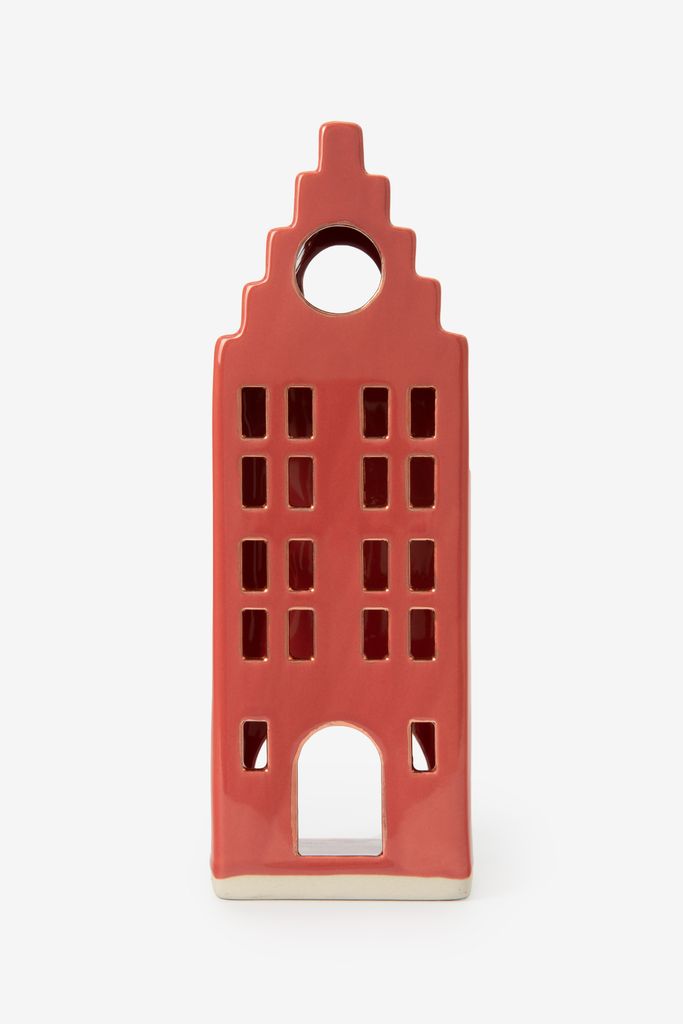 Sissy-Boy Rood Waxinelichthouder Huisje Met Trapgevel